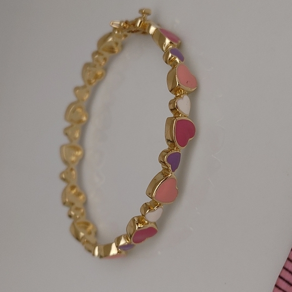 MTS Enamel Heart Bangle Bracelet. - Picture 3 of 8